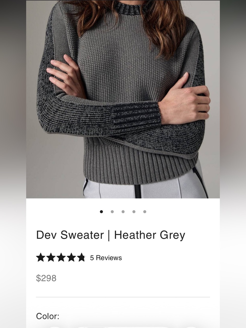 $298 Alp N Rock ANR+ Grey and Black Colorblock Organic Cotton Sweater Size XL - Picture 2 of 8